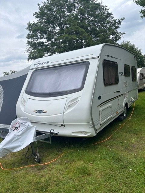 Sprite caravan super 450/2 met voortent, Rondzit, Kachel, Particulier, Vast bed