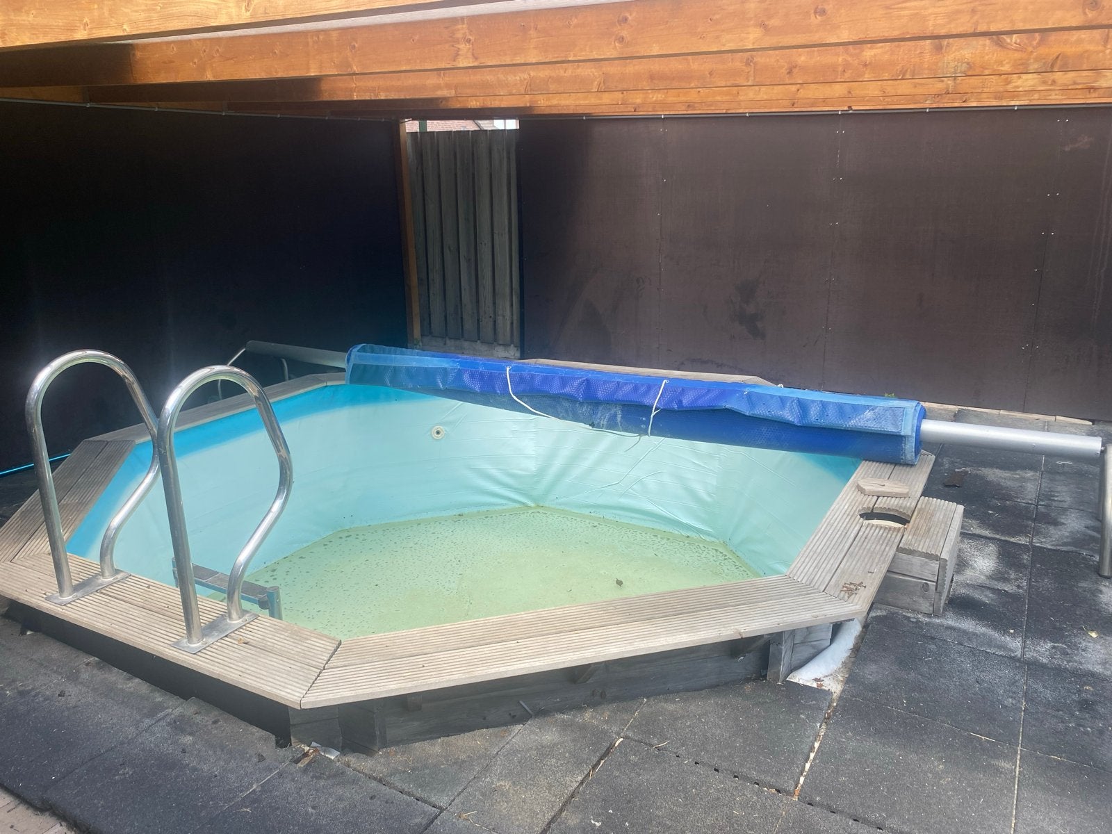 Zwembad met installatie en toebehoren, Tuin en Terras, Gebruikt, 300 cm of meer, Rechthoekig, Ophalen