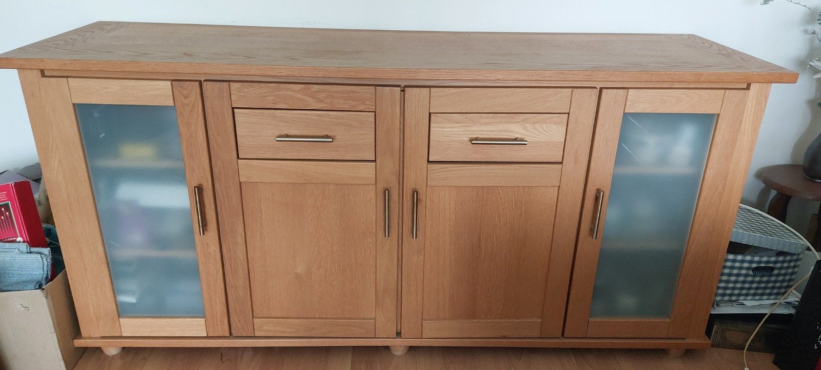 Eikenhout dressoir, Ophalen, Met deur(en), 150 tot 200 cm, Eikenhout