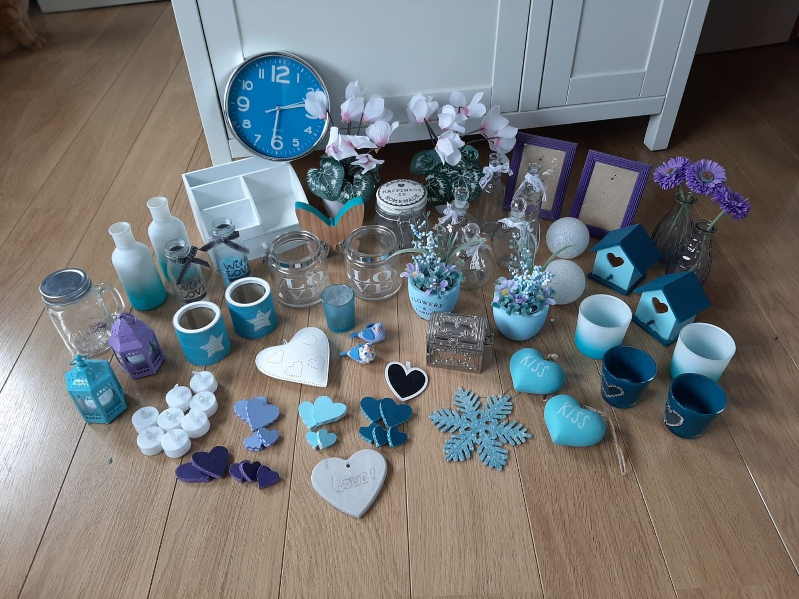 PAKKET met  TURQUIOSE ACCESSOIRES...leuk voor kinderkamer?, Diversen, Ophalen