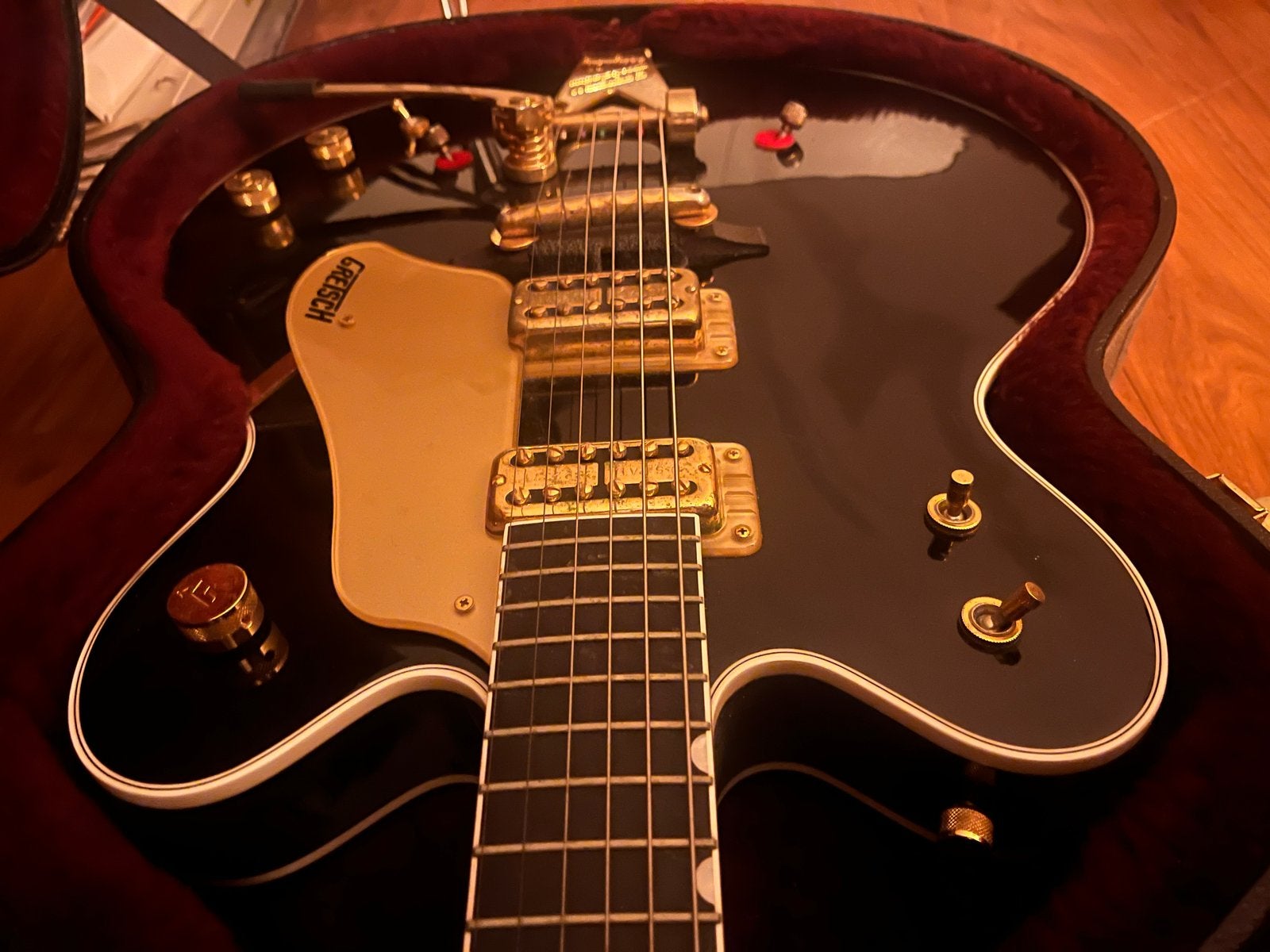 Gretsch G6122-1962 Ebony Country Gentleman met OHSC, Ophalen of Verzenden, Zo goed als nieuw, Hollow body, Overige merken