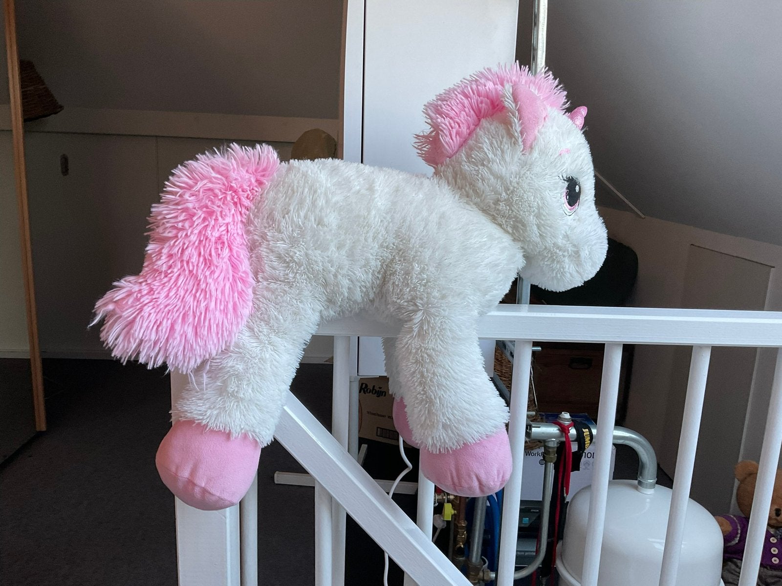 Groot zacht Knuffel paard ipstaat, Ophalen of Verzenden, Zo goed als nieuw, Paard