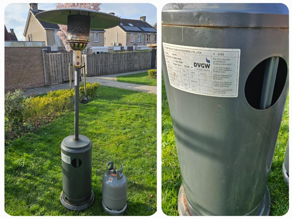 Heater en lege fles 10,5kg Benegas., Ophalen, Gebruikt, Gas, Vloer