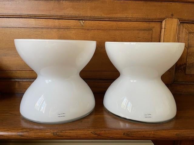 2x IKEA Diabolo XL Vazen - Wit - Anna Nilsson Design, Ophalen, Zo goed als nieuw, Wit, Glas