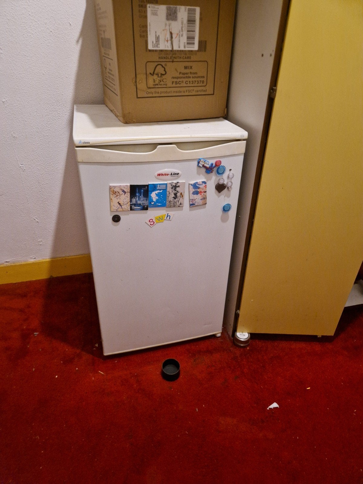 Compacte White-Line Koelkast met Vriesvak, Gebruikt, 75 tot 100 liter, 45 tot 60 cm, Met vriesvak