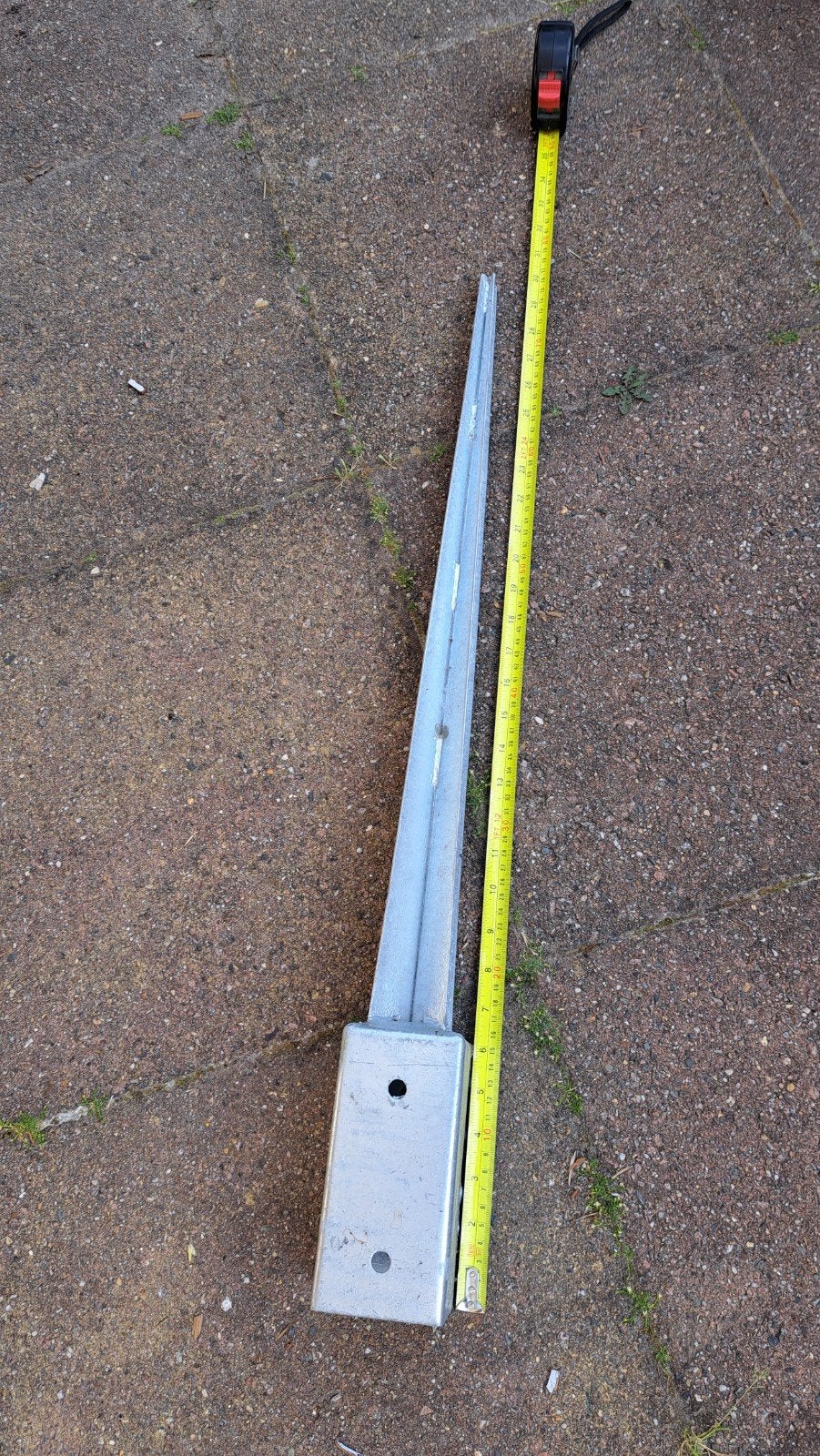 Verzinkte paalhouder punt - 7,5 cm, 70 cm lang, Ophalen of Verzenden, Gebruikt, Minder dan 180 cm, Palen