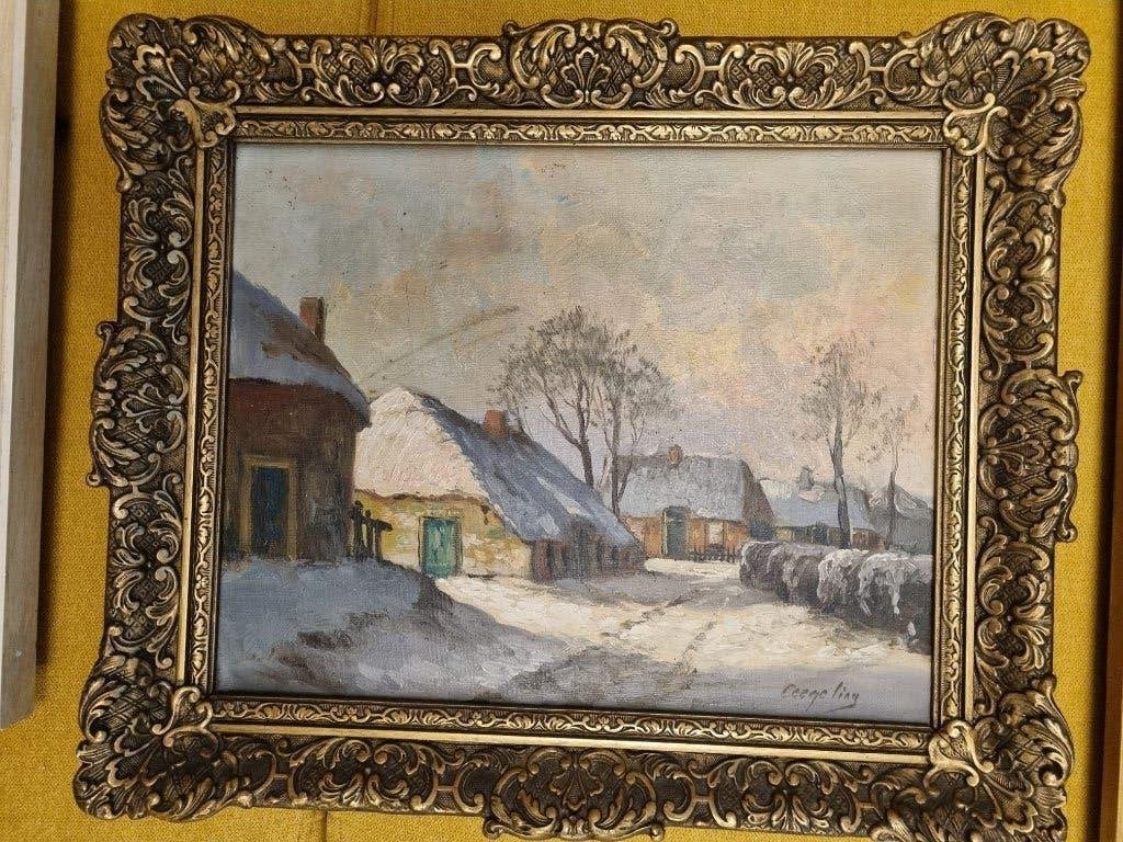 Schilderij winter, Ophalen