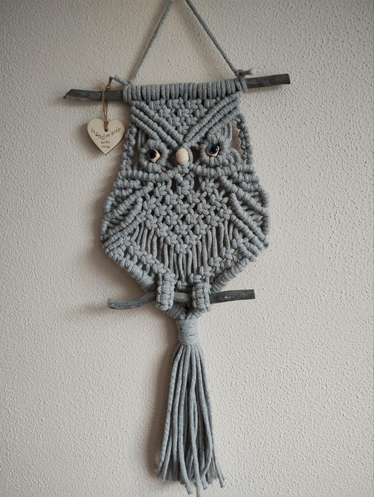 Handgemaakte macramé uil. Sisters Forever., Ophalen of Verzenden, Nieuw