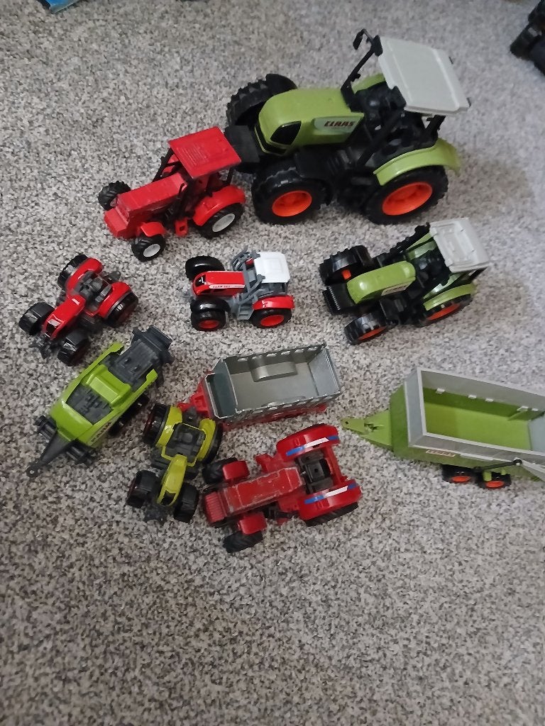 Grote set speelgoedtractoren en aanhangers, Ophalen of Verzenden, Gebruikt, Overige typen