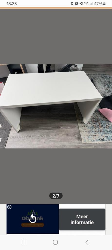 Witte kindertafel, Huis en Inrichting, Bureaus, Ophalen
