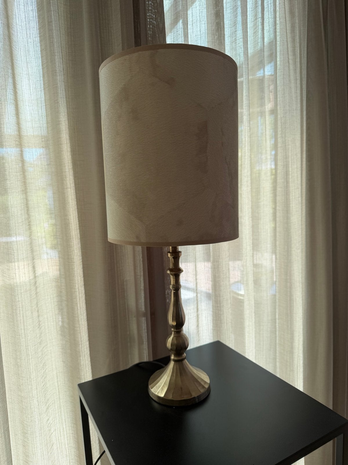 Unieke handgemaakte Phillip Plein lampenkap 25 cm, Overige merken, Beige, Ophalen of Verzenden, Textiel