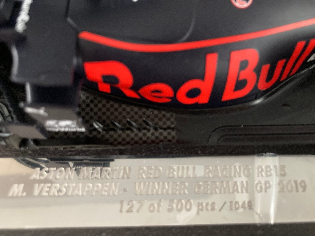 ✅ Max Verstappen editie 49 1:18 Winner German GP 2019 RB15, Ophalen of Verzenden, Nieuw, Formule 1