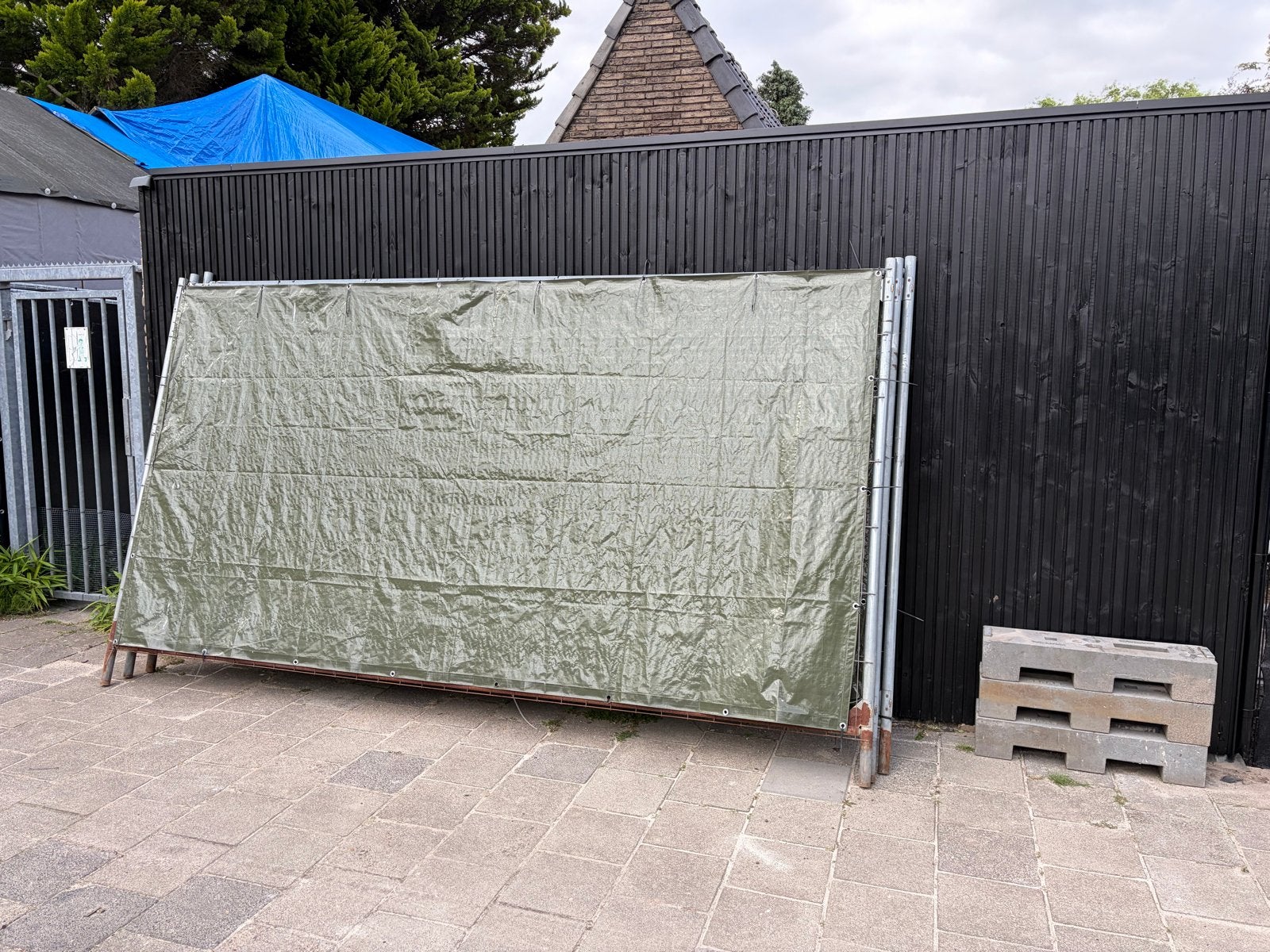 8 Bouwhekken met voeten, privacy doek en beugels, Ophalen, Gebruikt, Overige typen, Minder dan 2 meter