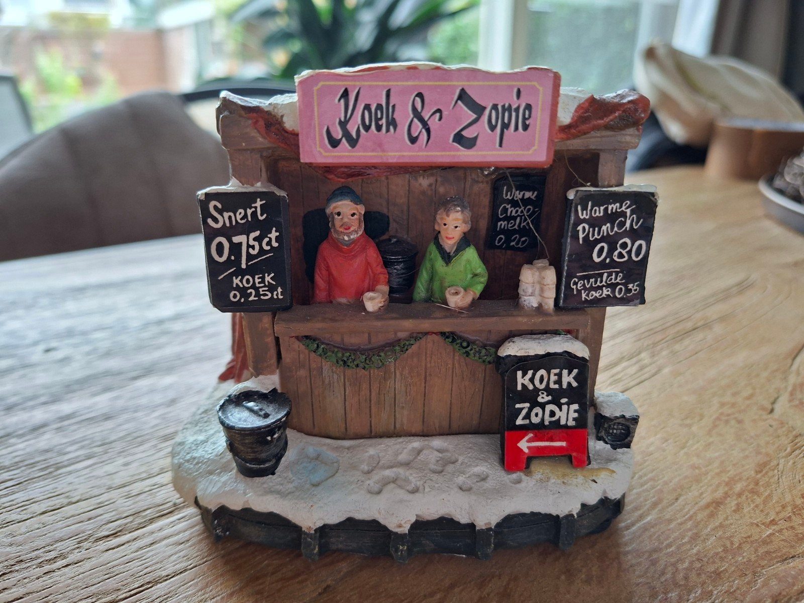 Kerstdorp Hollandse Koek & Zopie kraam met menubordjes, Ophalen of Verzenden
