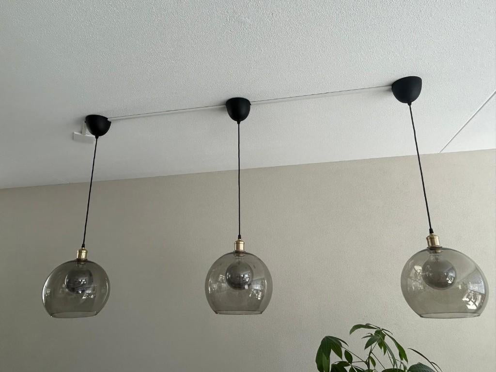 Lampen eettafel en plafondlampen, Ophalen, Gebruikt, Glas
