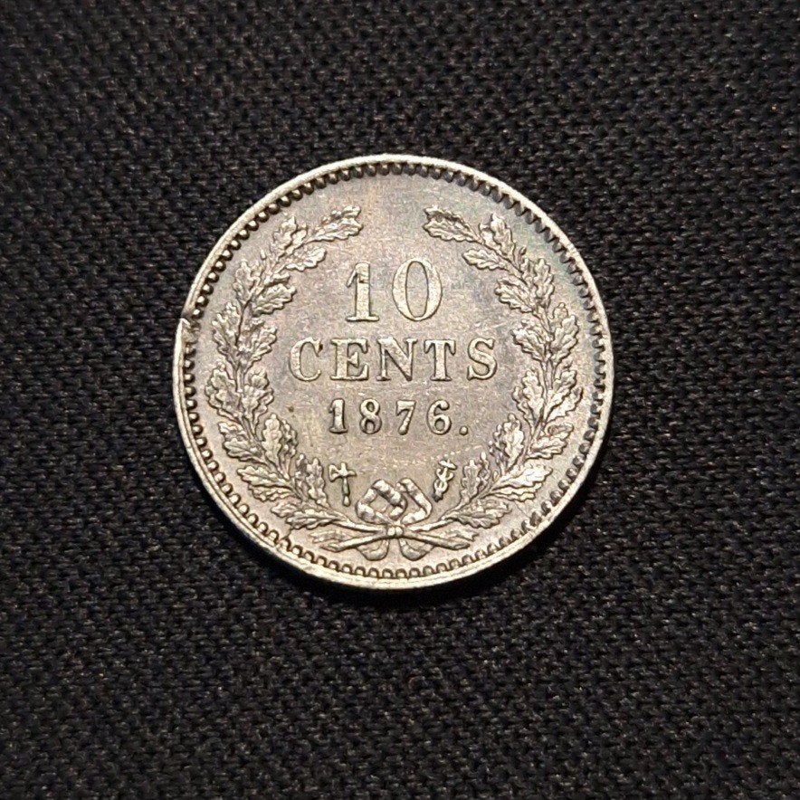 10 cent 1876, Koning Willem III, Verzenden, Zilver, 10 cent