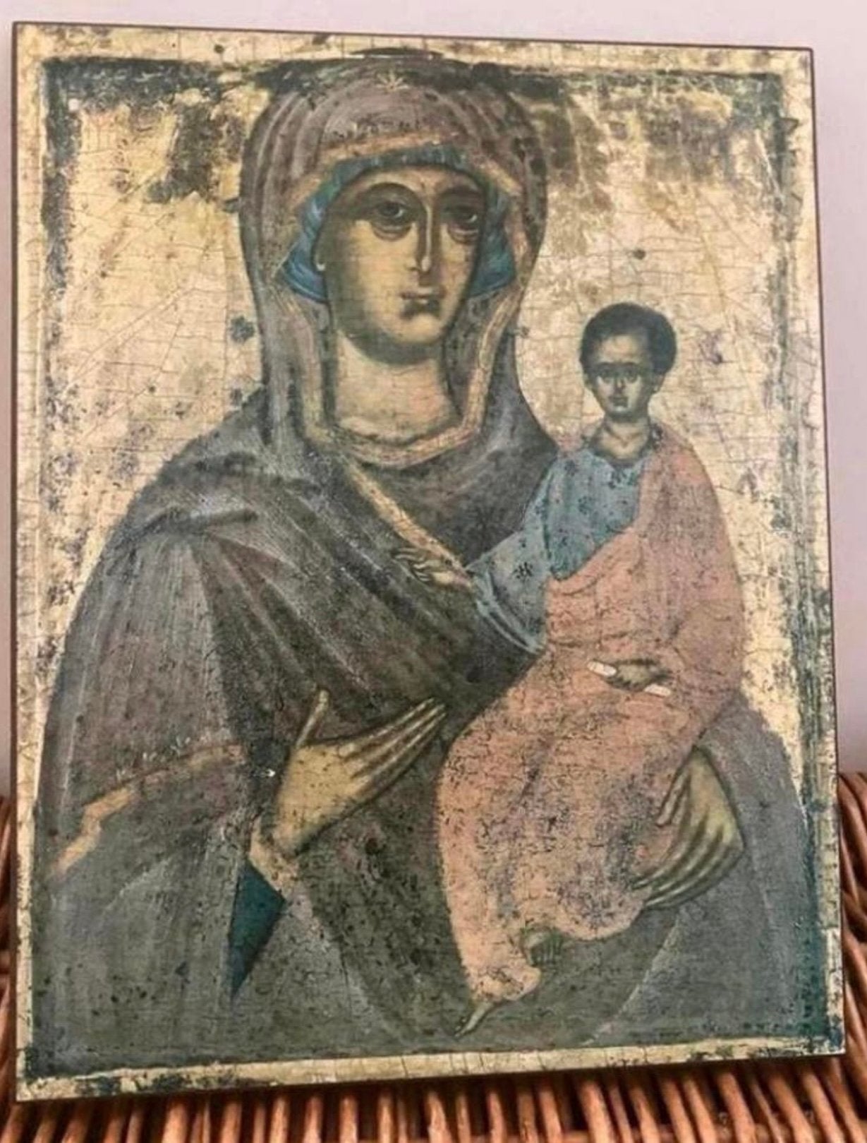 ICOON ,MARIA MET HAAR ZOON,NIEDERRHEINISCHEHANDWERKSKUNST, Ophalen of Verzenden
