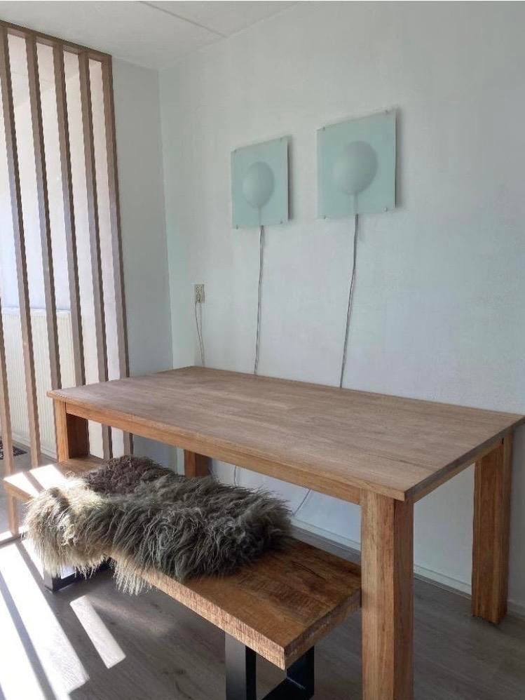 8 persoons teakhouten eettafel / eetkamertafel / tafel, Ophalen, Gebruikt, 6 tot 8 stoelen
