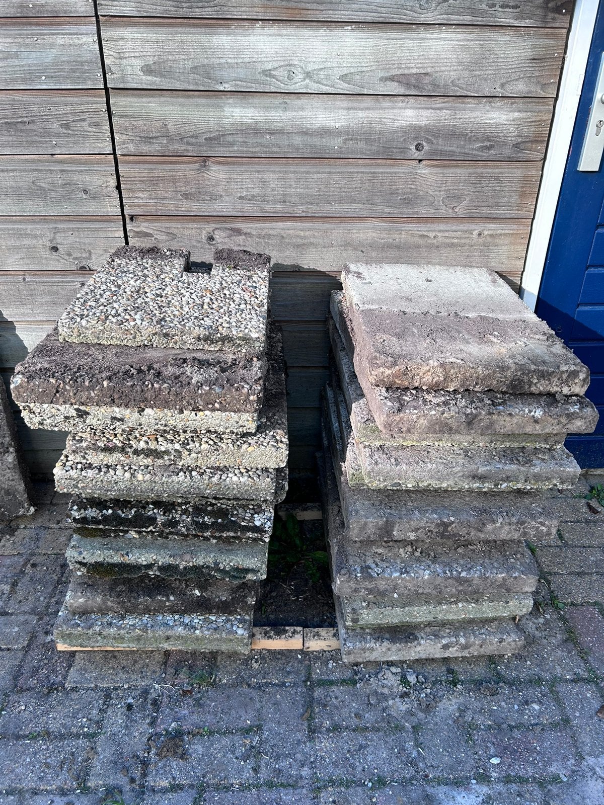 Grindtegels gratis af te halen, Tuin en Terras, Ophalen, Zo goed als nieuw, Beton, Terrastegels