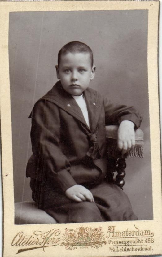CDV - Atelier Herz - Amsterdam - Jongen, Gebruikt, Verzenden, Foto, Voor 1940