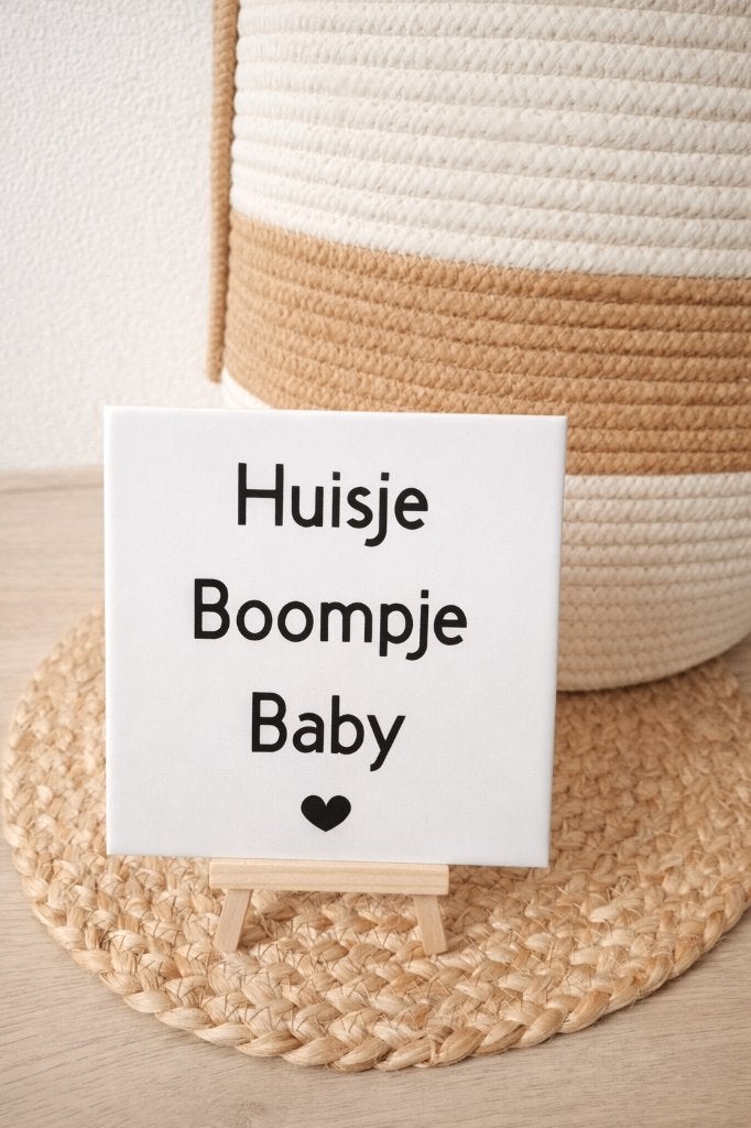Tegel / tegeltje met tekst Huisje boompje baby, Handgemaakt, 15 cm, Nieuw, 15 cm