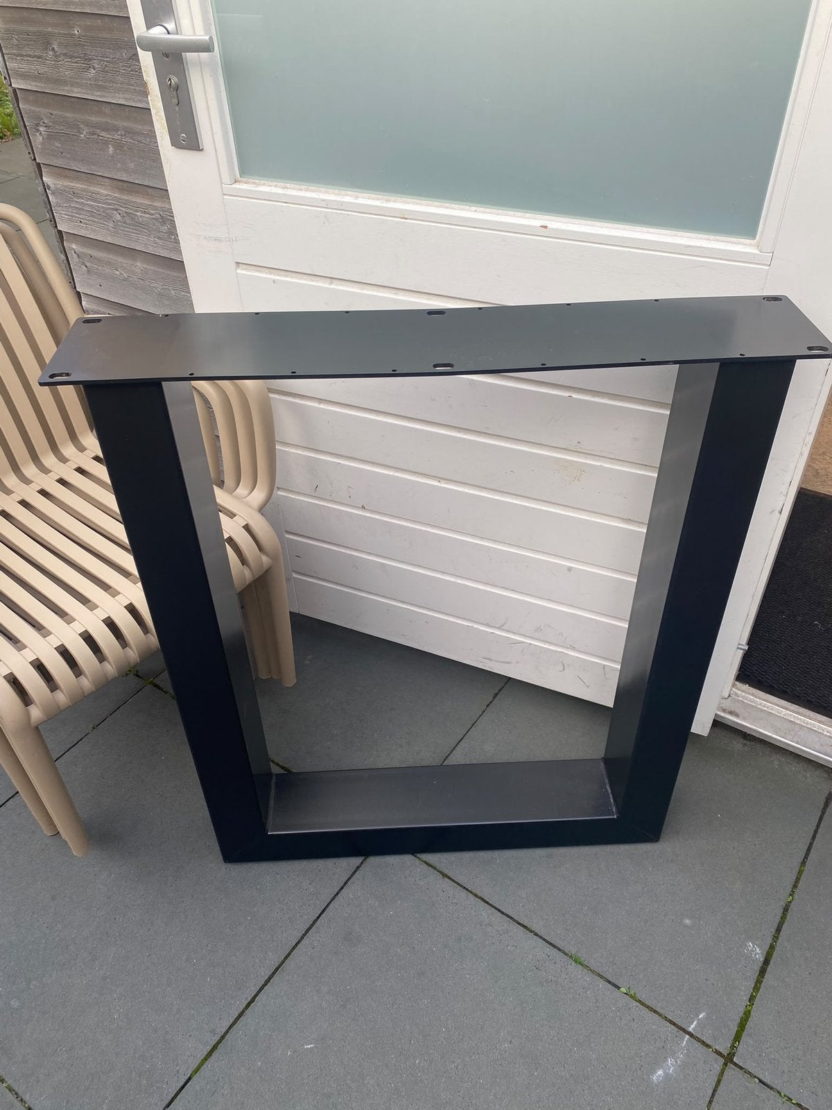 Industriële stalen poten zwart (set), Huis en Inrichting, Ophalen, 50 tot 100 cm, 50 tot 100 cm, Zo goed als nieuw
