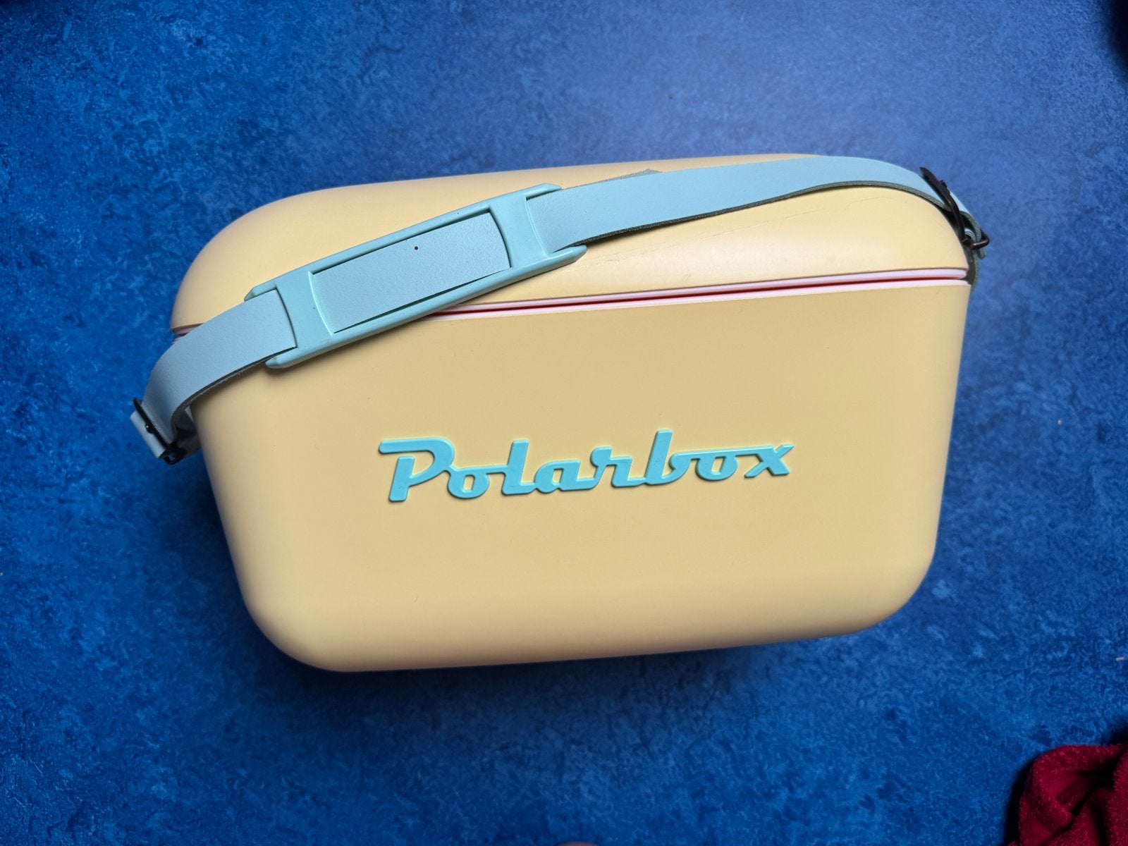 Polarbox 12 liter koelbox - Geel/Blauw, Caravans en Kamperen, Koelboxen, Ophalen, Zo goed als nieuw, Koelbox, Koelelement