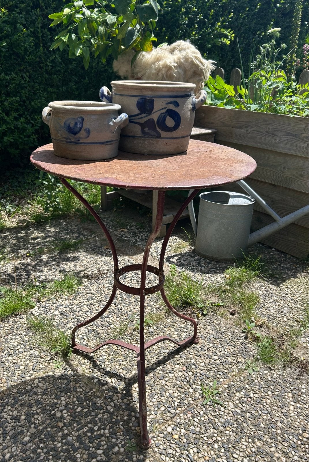 Antieke gietijzeren bistro tafel, Ophalen
