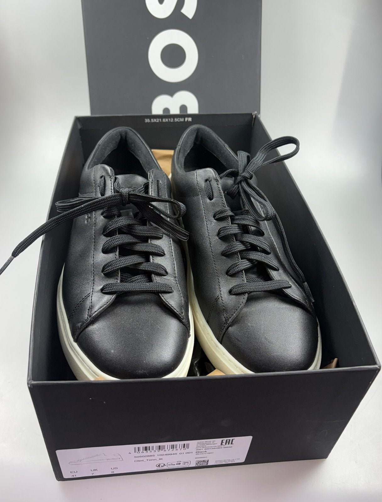 Boss Clint Ten sneakers, maat 41, UK 7, Kleding | Heren, Ophalen of Verzenden, Zo goed als nieuw, Zwart
