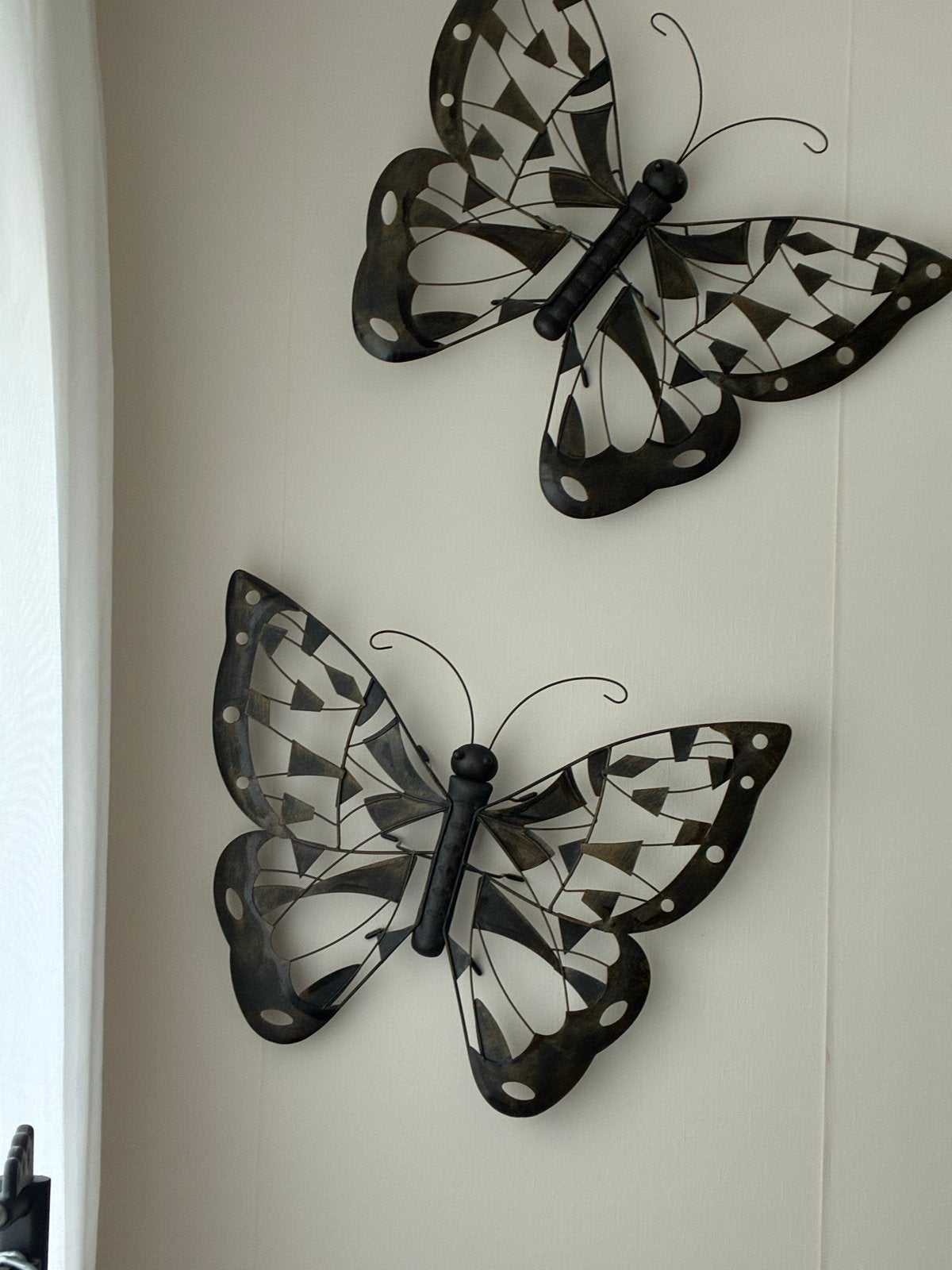 Prachtige metalen vlinders wanddecoratie - 40cm breed, Metaal, Wandsculptuur, Gebruikt, Zwart