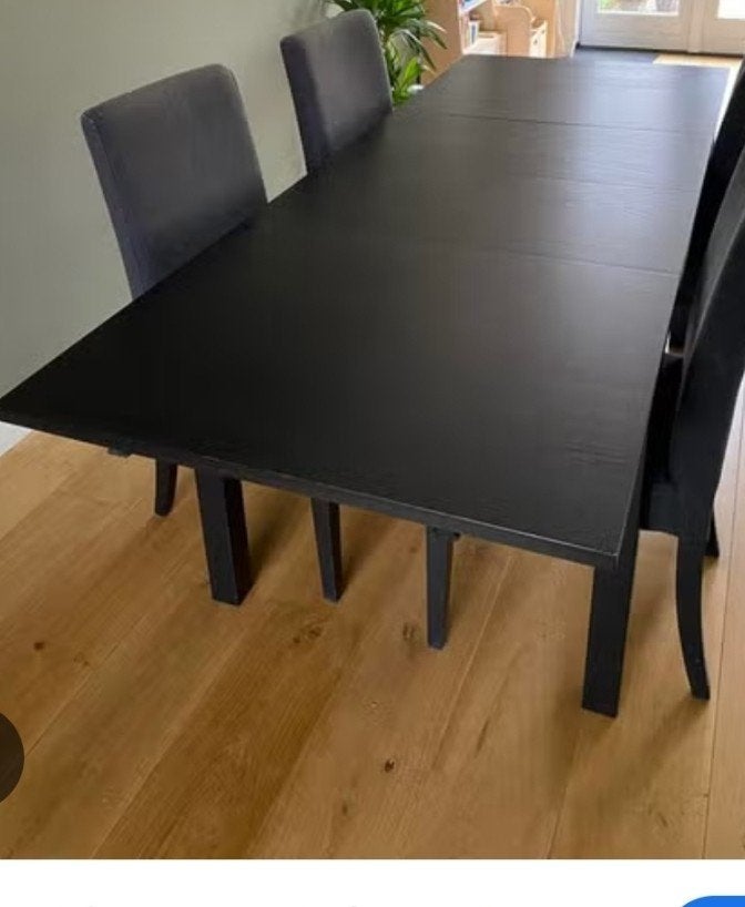 Ikea uitschuifbaar eettafel zwart, Gebruikt, 200 cm of meer, Rechthoekig, 50 tot 100 cm