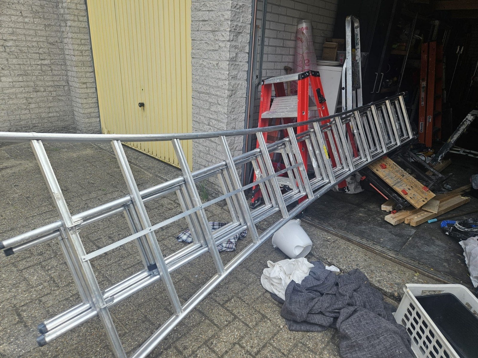 Altrex ladder 3x 12 treden, Ophalen, Gebruikt, Ladder, 4 meter of meer