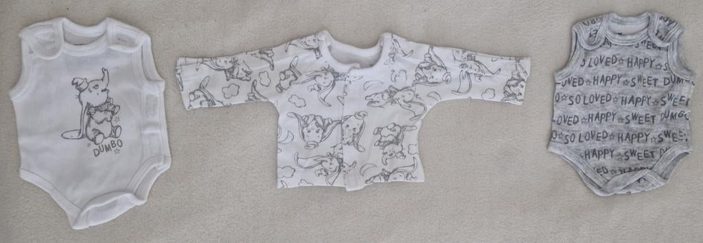 Prematuur setje maat 38 2 x romper vest unisex wit, Kinderen en Baby's, Babykleding | Prematuur, Zo goed als nieuw, Setje, Primark