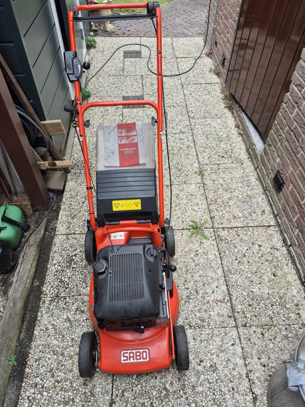 Sabo grasmaaier, Tuin en Terras, Grasmaaiers, Cirkelmaaier, Gebruikt, Opvangbak, Benzine-grasmaaier