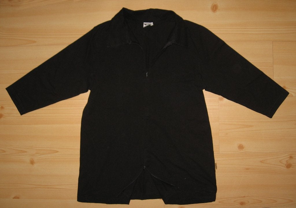 Noppies shirt maat xs/s met 3/4 mouwen, kraagje en 2 ritsje, Kleding | Dames, Zwart, Noppies, Maat 34 (XS) of kleiner, Gedragen