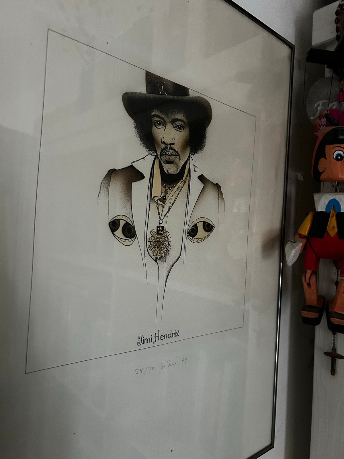 Jimi Hendrix Tekening - Veilingaankoop, Antiek en Kunst, Ophalen, Tekening, Potloodtekening, Genummerd