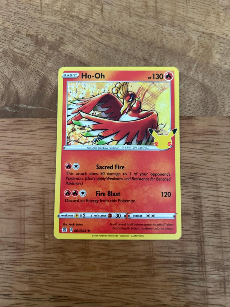 Ho-Oh Celebrations 25th Anniversary Pokémon Kaart, Ophalen of Verzenden, Zo goed als nieuw, Losse kaart