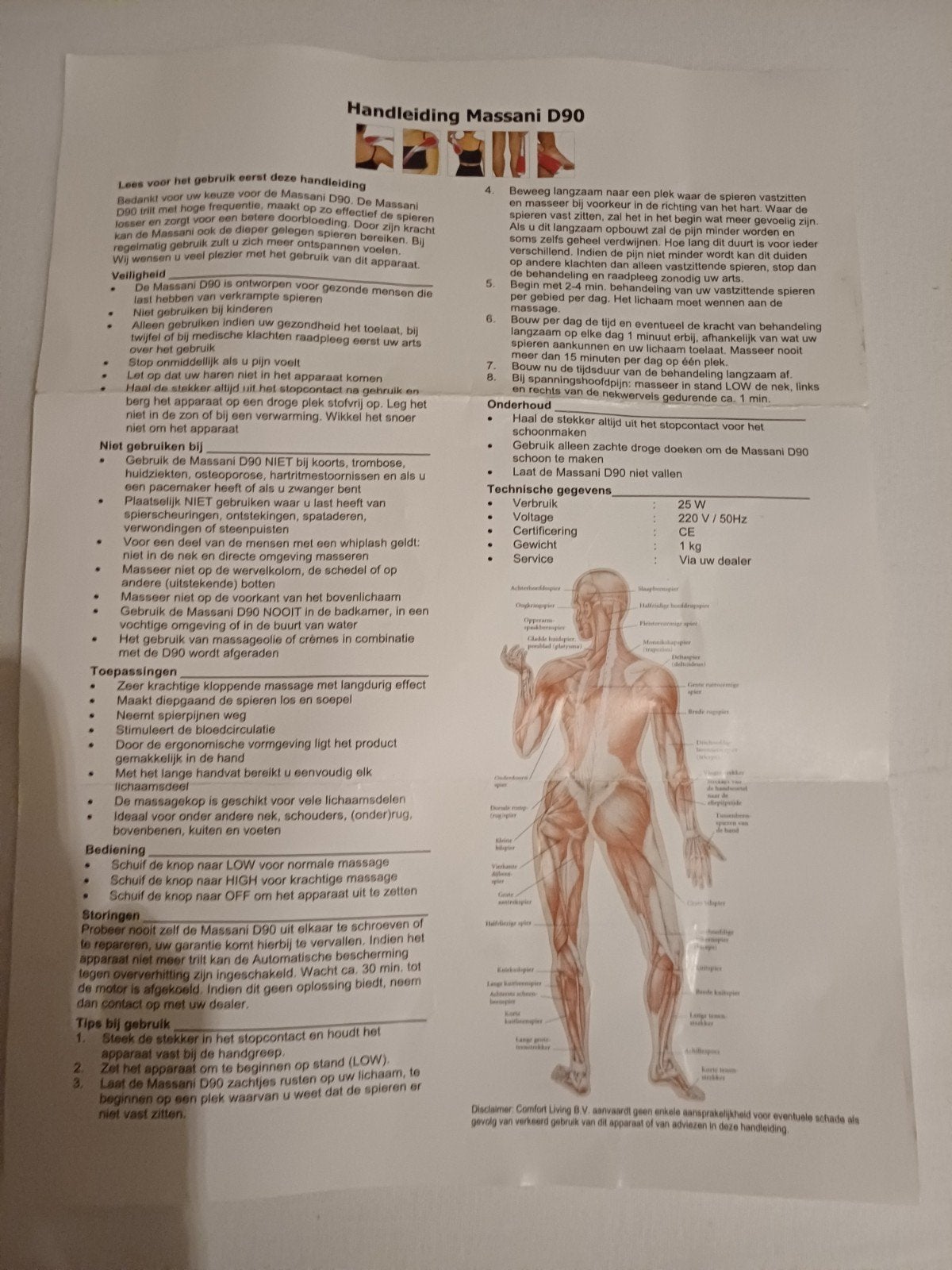 Massani D90 Handmassageapparaat - Ontspanning voor Thuis, Ophalen, Zo goed als nieuw, Apparaat