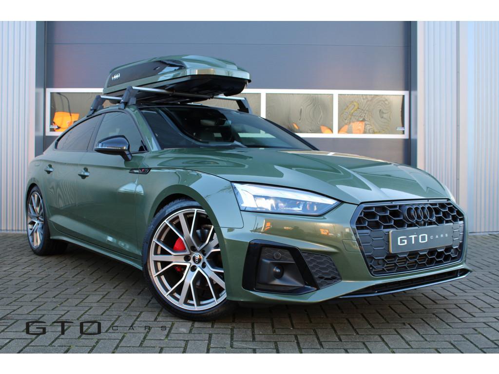 Audi A5 Sportback 40 TFSI S Edition; District Green/Bang & O, Auto's, 1490 kg, Gebruikt, 4 cilinders, Leder