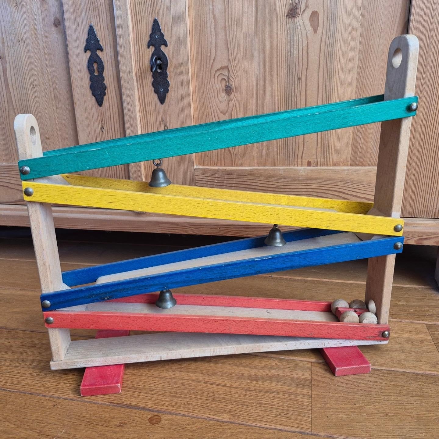 vintage houten knikker-/autobaan speelgoed, Ophalen of Verzenden, Gebruikt, Overige typen