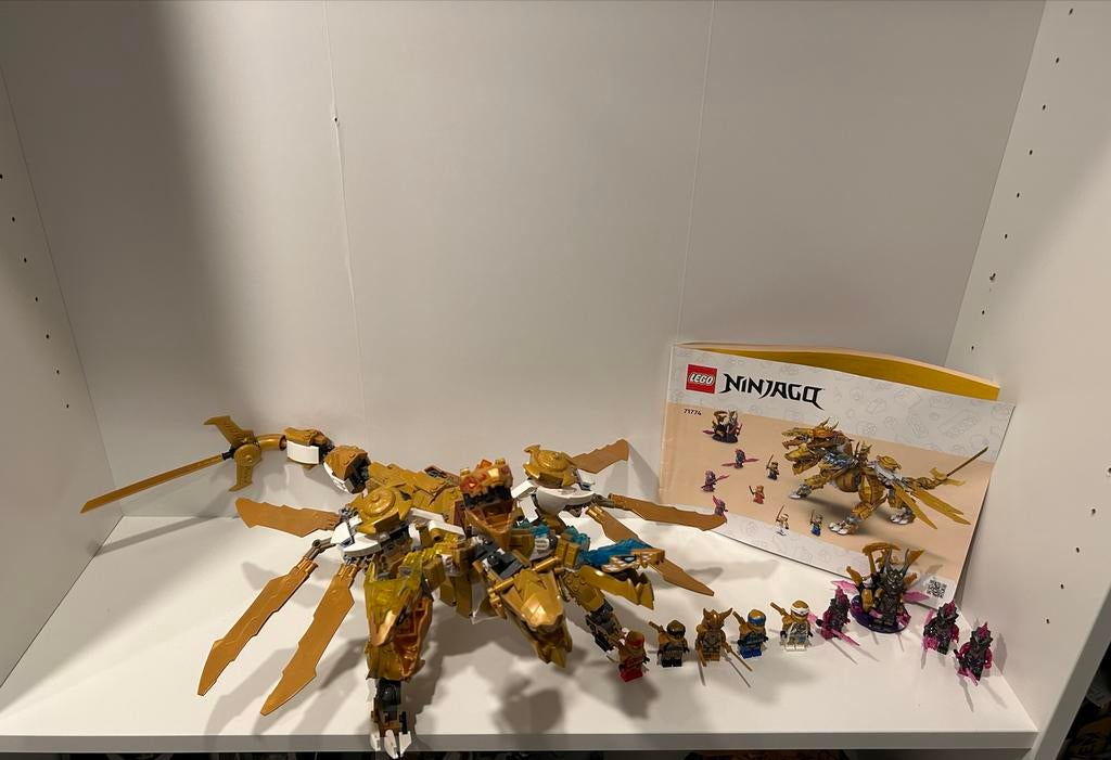 LEGO Ninjago 71774 Lloyd's Gouden Ultra Draak Compleet, Lego, Ophalen of Verzenden, Zo goed als nieuw, Compleet