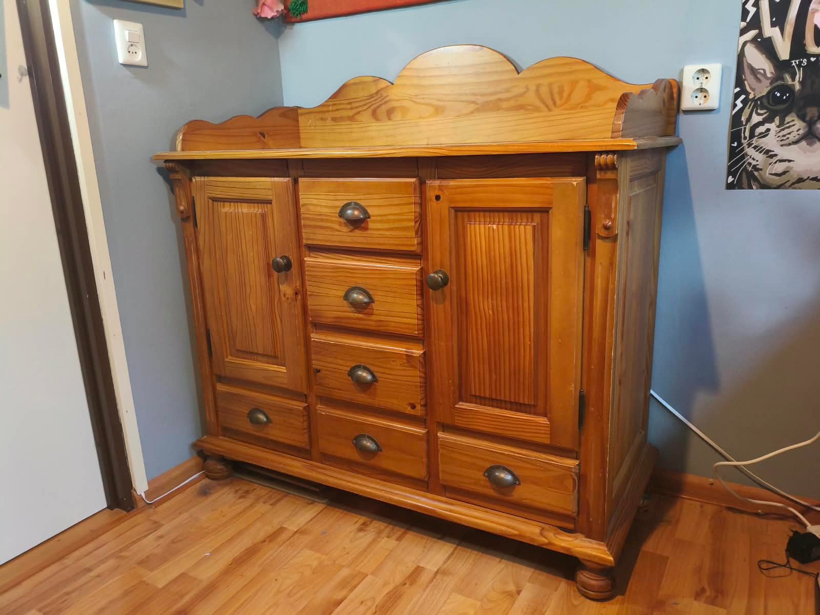 Mooie grenen (houten) commode/ladekast, Ophalen, Gebruikt, 100 tot 150 cm, Met lade(s)