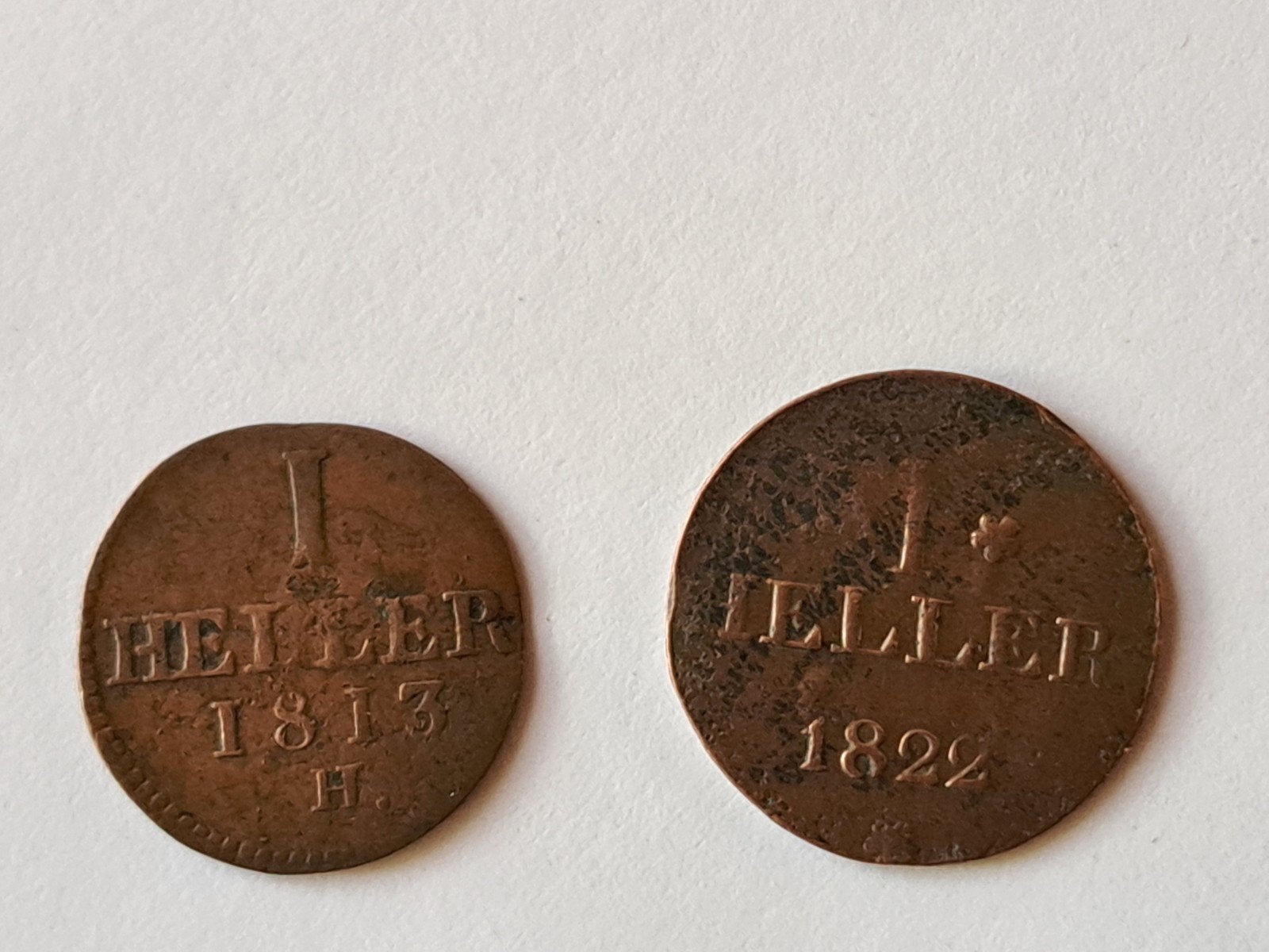 duitsland 1 Heller munten 1813 en 1822, Ophalen of Verzenden, Duitsland, Setje