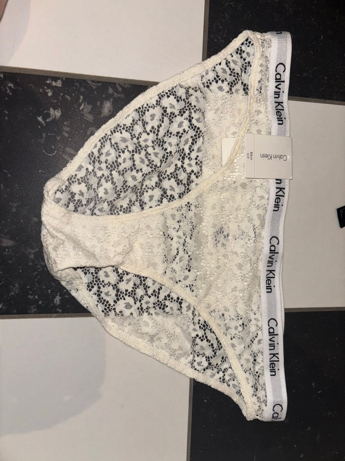 Nieuwe Calvin Klein Kanten Slip - Maat S, Ophalen of Verzenden, Wit, Slip