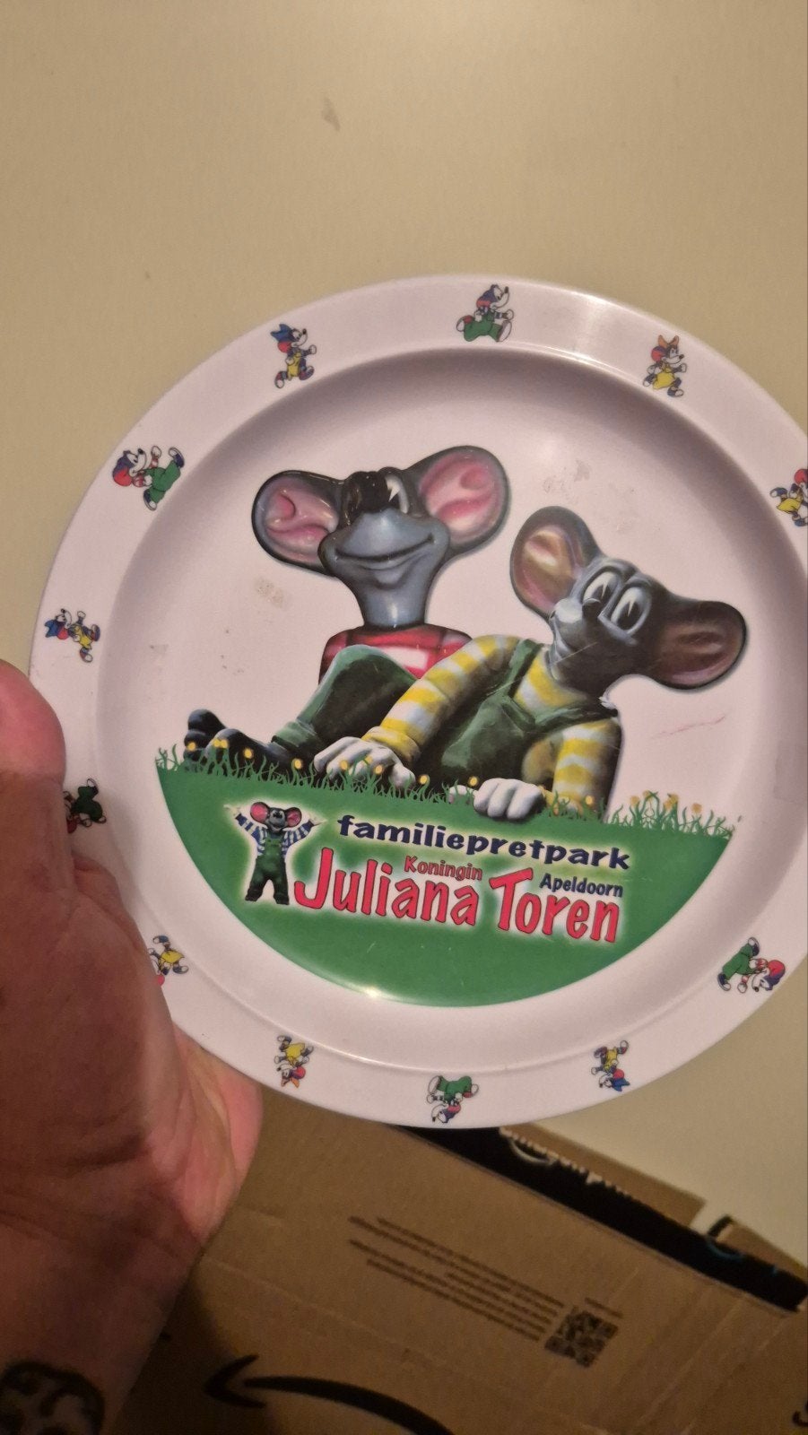 Vintage Juliana Toren kinderbordje - Muizen thema, Ophalen of Verzenden