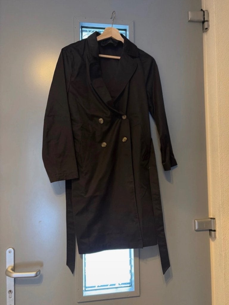 Dames trenchcoat, Mango, Verzenden, Zwart, Nieuw