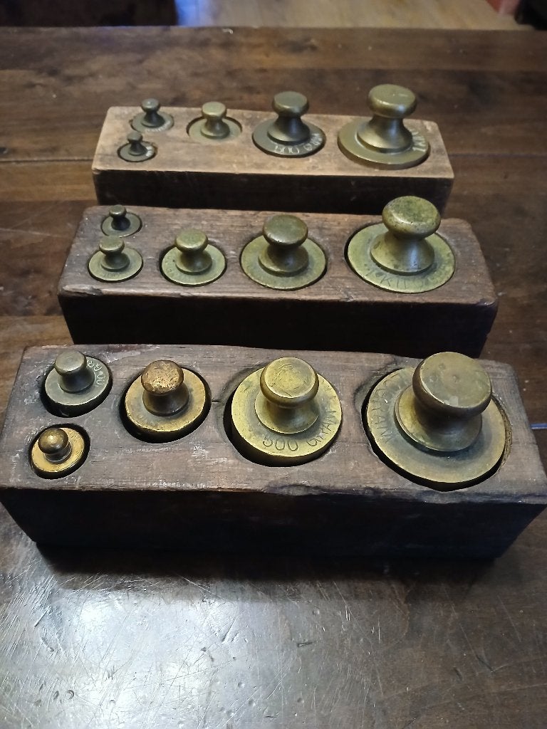 Antiek koperen gewichten, 1kg,500gr.200gr,100gr,50gr., Antiek en Kunst, Antiek | Koper en Brons, Ophalen of Verzenden, Brons