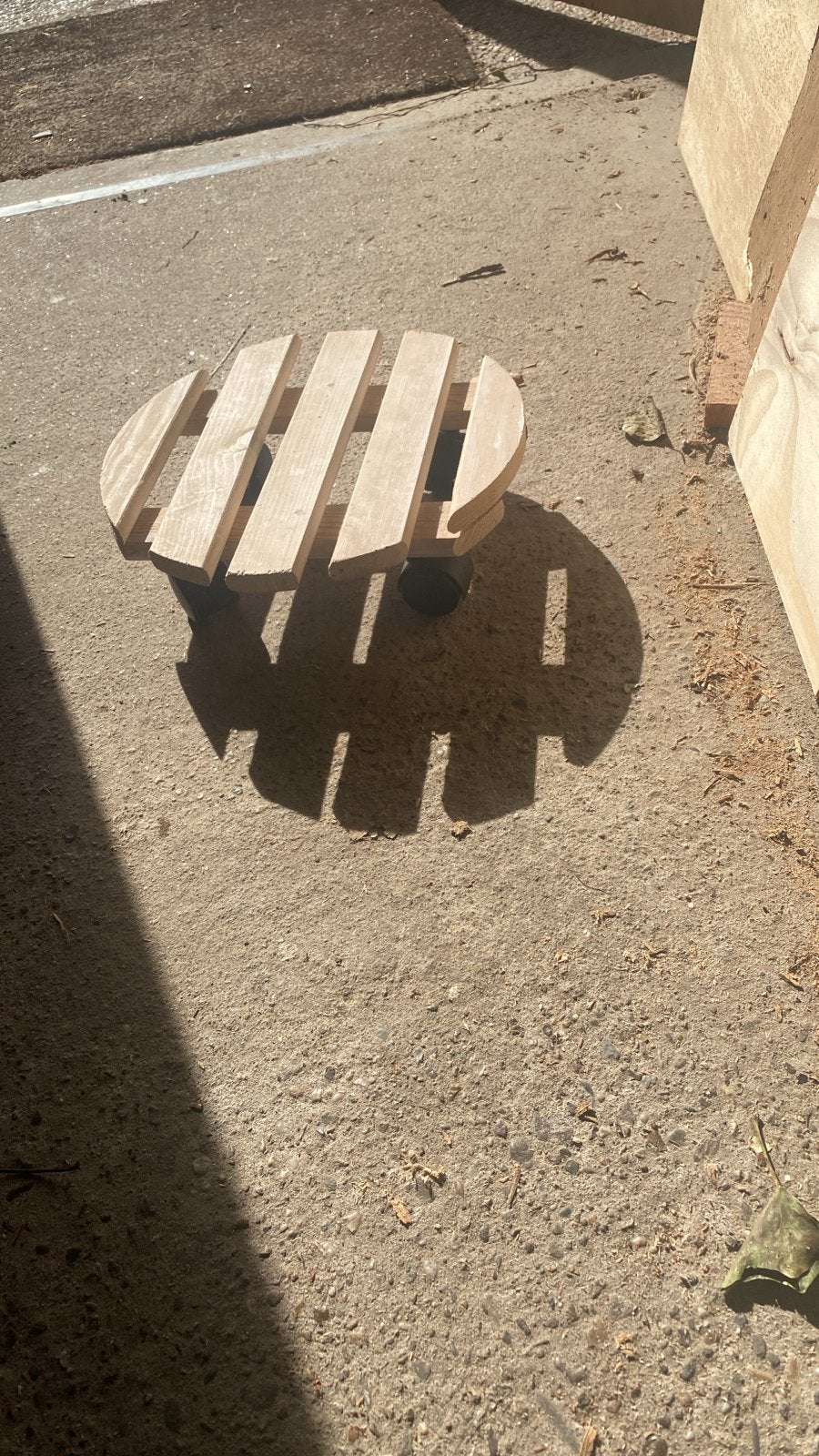 Houten plantenroller met wielen, Gebruikt, Minder dan 30 cm, Minder dan 60 cm, Rond