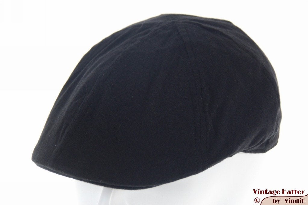 platte pet Flatcap Hawkins zwart katoen 59, 60, 61, 62 NIEUW, 60 cm (XL, 7½ inch) of meer, Nieuw, Ophalen of Verzenden, Pet