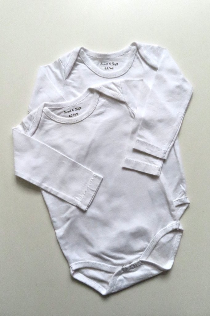 Rompers Lange Mouw Set van 2 Sweet & Soft mt 62/68 (L102), Kinderen en Baby's, Babykleding | Maat 62, Jongetje of Meisje, Ophalen of Verzenden